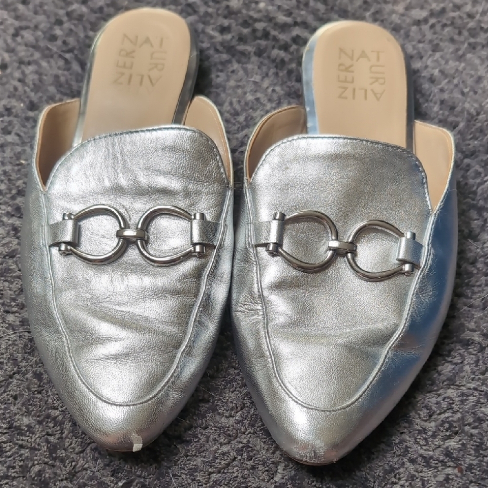 Naturalizer Silver Metallic Mules
